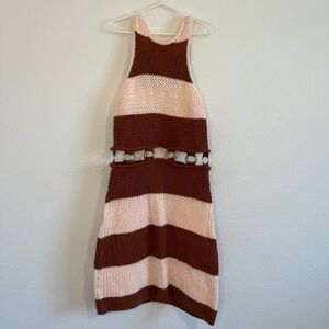 Lilly’s Kloset Women’s Pink‎ & Brown Striped Knit Dress Size Small